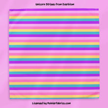 Load image into Gallery viewer, Unicorns with Panel and Stripes by Everbloom - 2-5 day TAT - Order by 1/2 yard; Blankets and towels available too