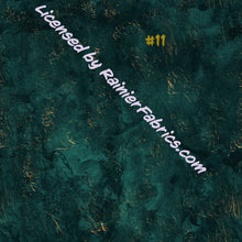 Load image into Gallery viewer, Rainier Green Grunge with Gold Collection - 2-5 day turnaround - Order by 1/2 yard; Description of bases below
