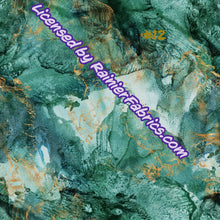 Load image into Gallery viewer, Rainier Green Grunge with Gold Collection - 2-5 day turnaround - Order by 1/2 yard; Description of bases below