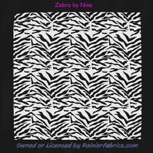 Load image into Gallery viewer, Zebra prints by Nina - 2-5 day turnaround - Order by 1/2 yard; Description of bases below