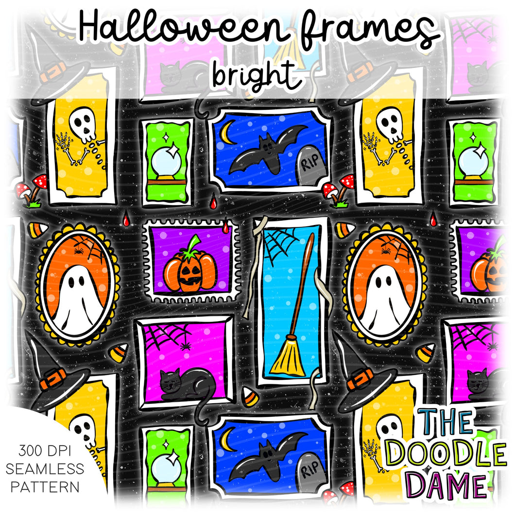 Halloween frames by the Doodle Dame - 2 variations! - please order by 1/2 yard (Copy)