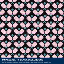 Load image into Gallery viewer, Pickleball - 3 (blue or black background), please order by 1/2 yard
