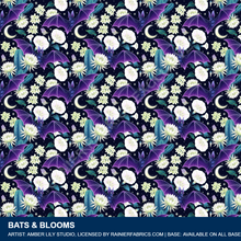 Load image into Gallery viewer, Bats &amp; Blooms by Amber Lily Studio, please order by 1/2 yard
