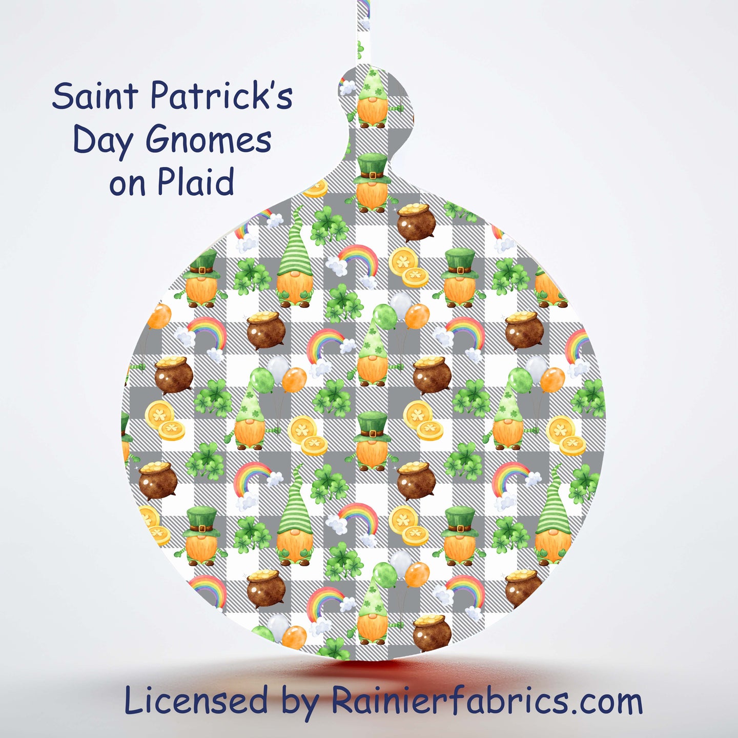Saint Patrick's Gnomes on Plaid