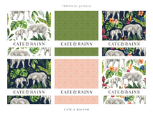Load image into Gallery viewer, Jungle Collection by Cate &amp; Rainn - Elephants, Tigers, Macaw, Jaguars, Chameleon
