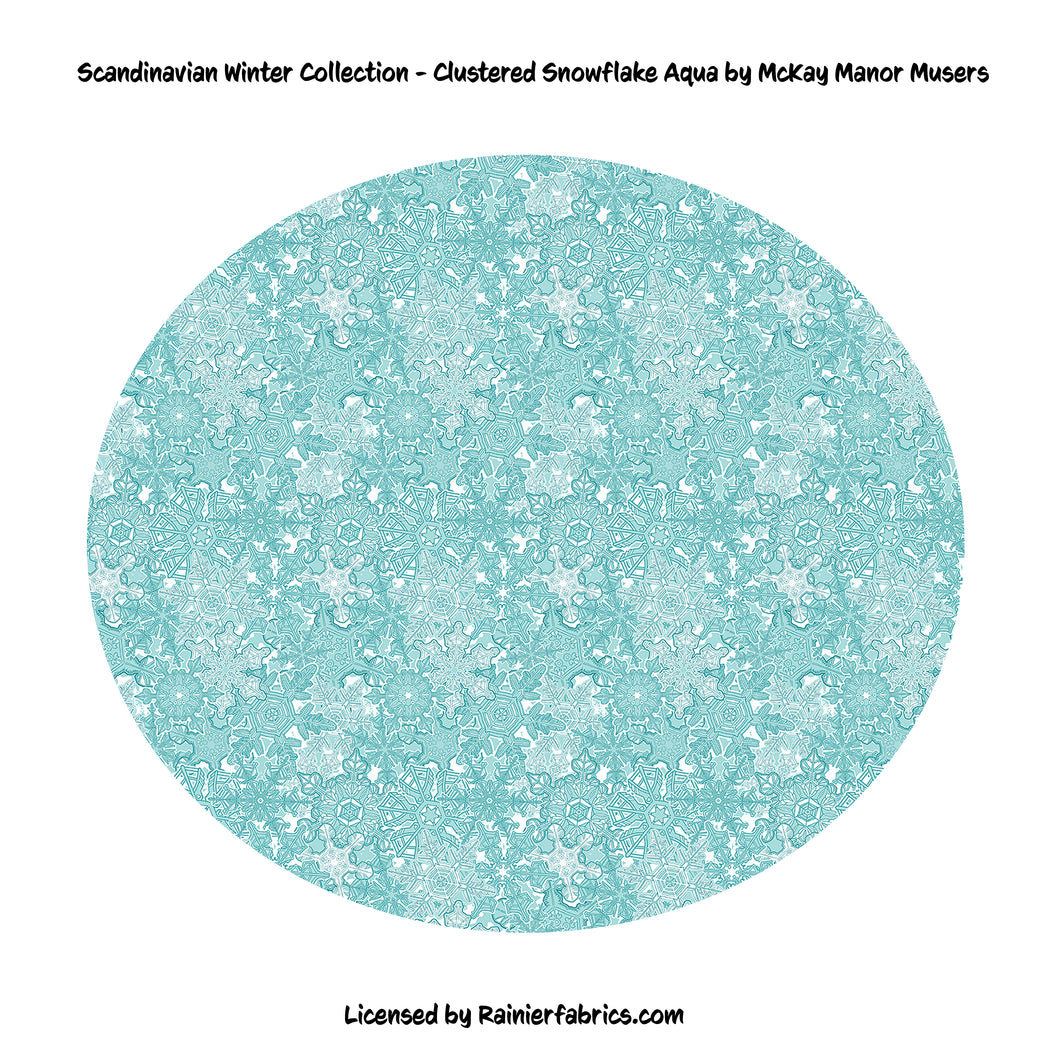 Scandinavian Winter Collection - Clustered Snowflakes by McKay Manor Musers - Please order by 1/2 Yard - All prints are continuous (Copy)