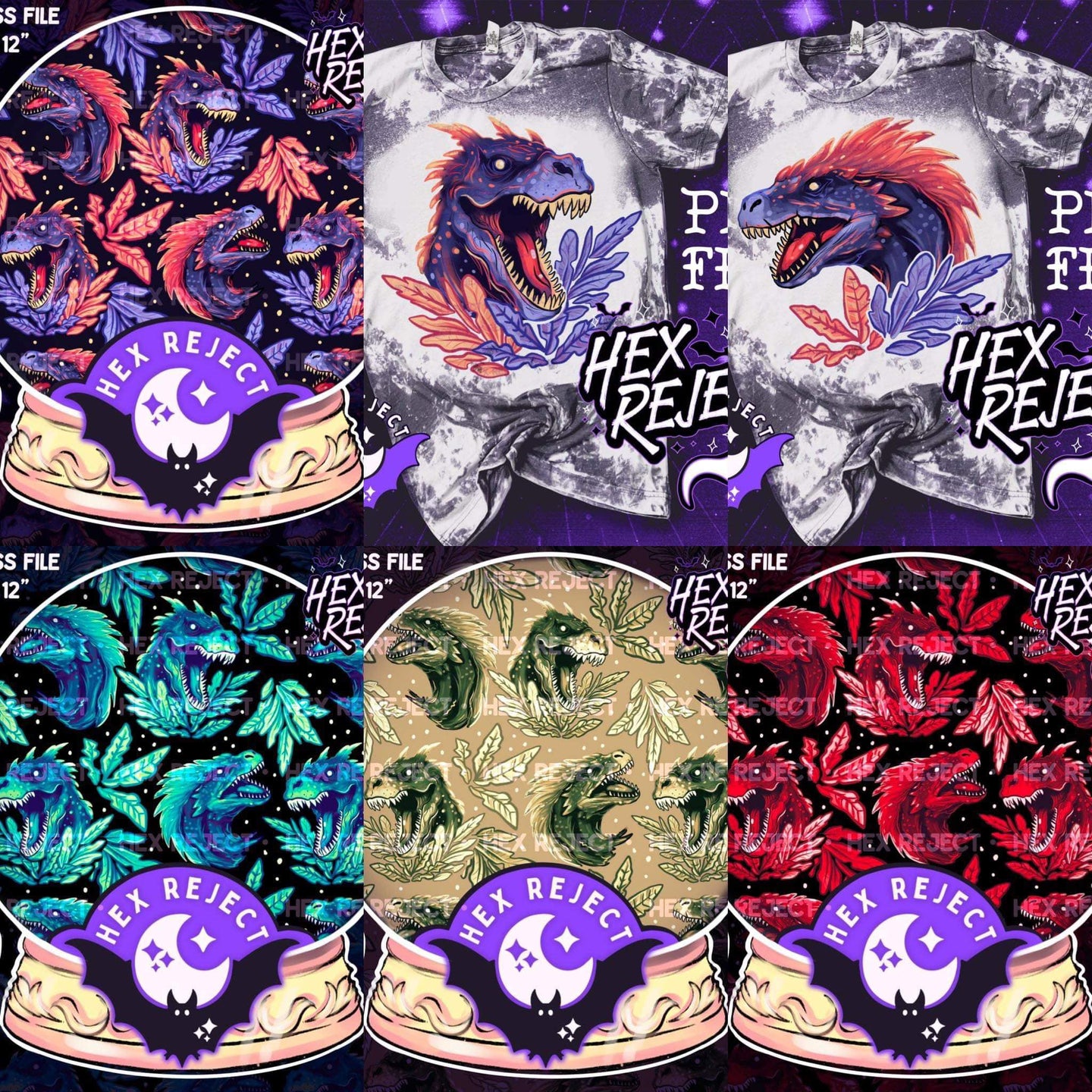 Fierce Dinos for Aldo by Hex Reject - 2-5 business days to ship - Order by 1/2 yard