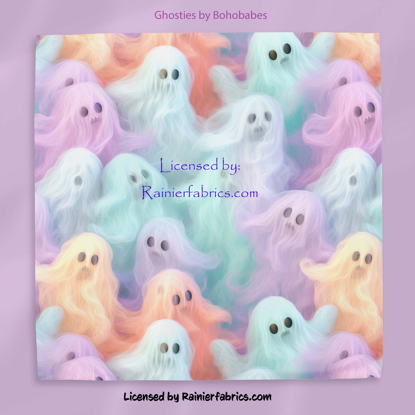 Pastel Ghosts - Art by Boho Babes Graphics - TAT 2-5 Business Days - Order in 1/2 yard increments