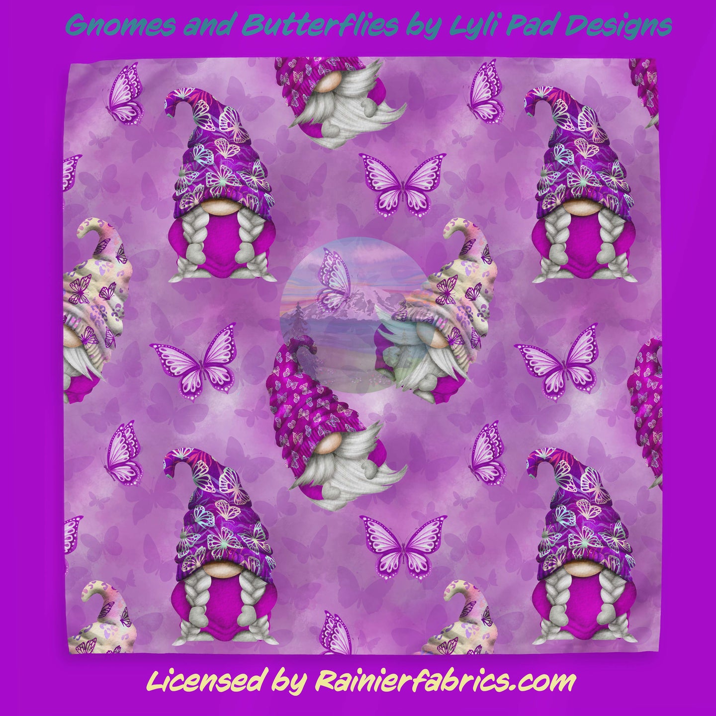 Rainbows and Gnomes by Lyli Pad Designs - TAT 2-5 Business Days - Order in 1/2 yard increments