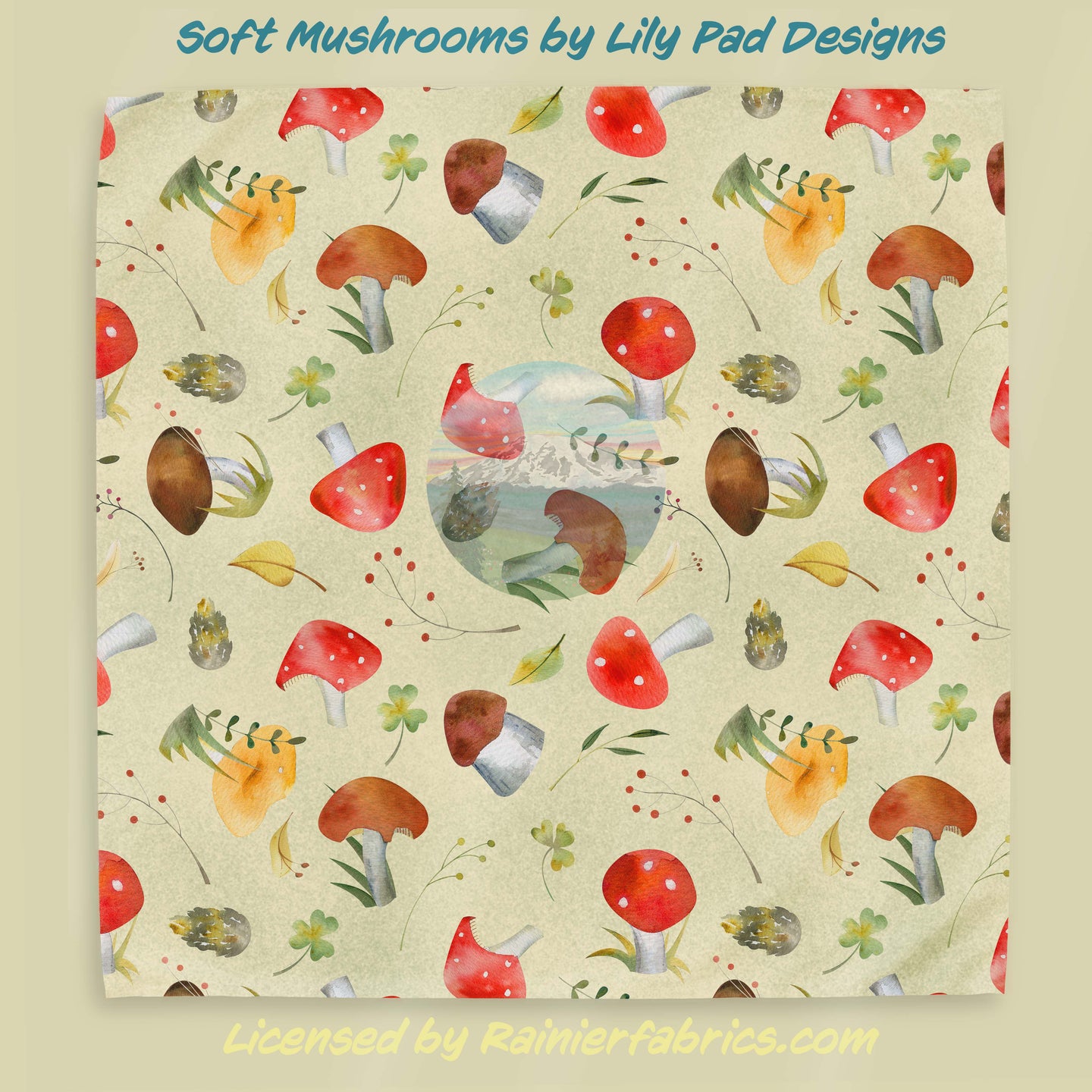 Soft Mushrooms by Lily Pad Designs - TAT 2-5 Business Days - Order in 1/2 yard increments