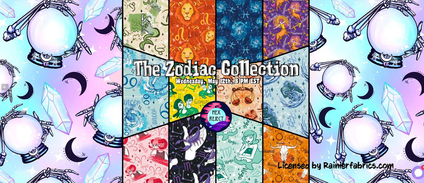 The Zodiac Collection by Hex Reject - 2-5 business days to ship - Order by 1/2 yard