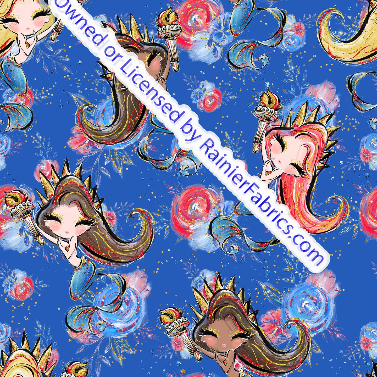 The Mermaid Collection RWB - Order by half yard -instructions below on base fabrics