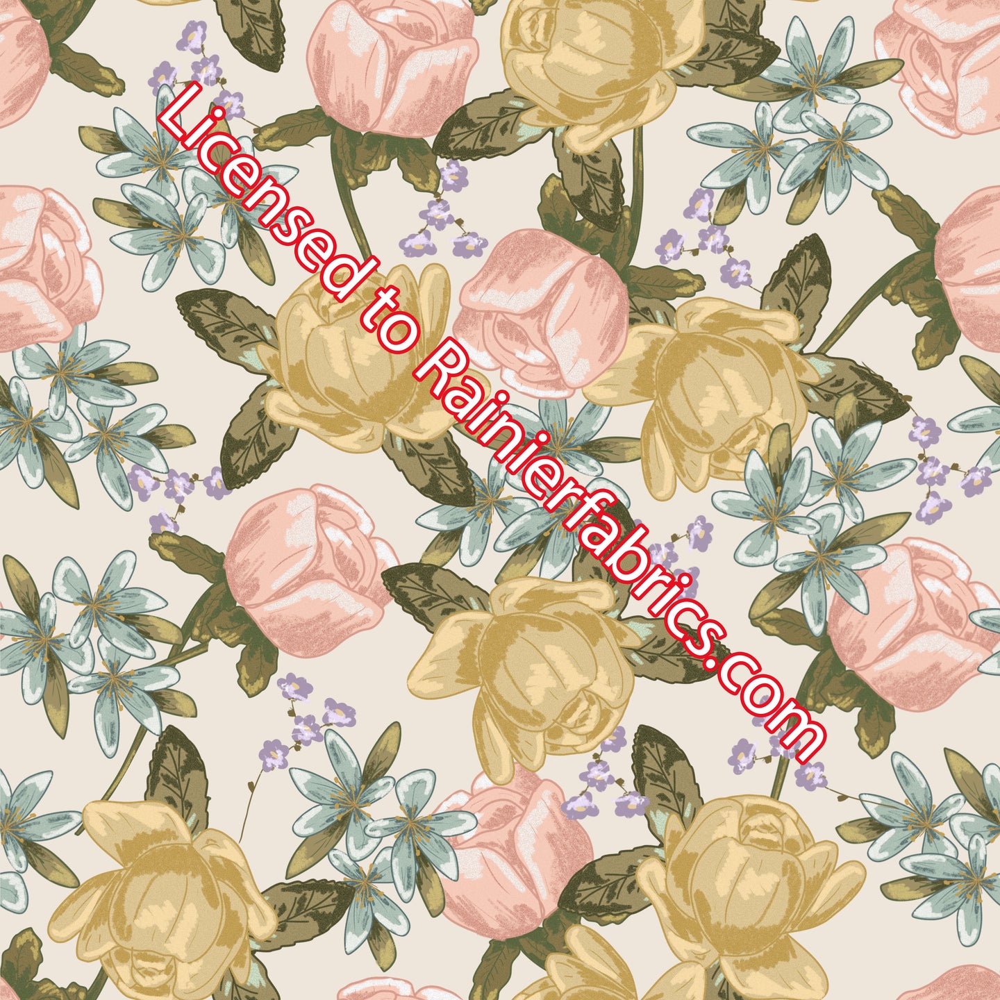Vintage Floral by Brittany Frost - Order by half yard -instructions below on base fabrics
