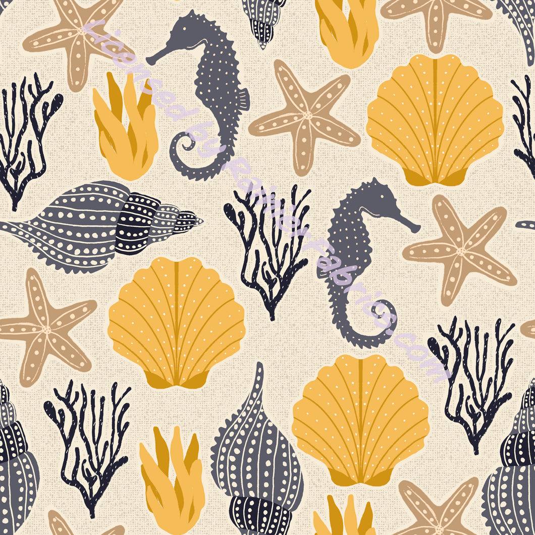 Vintage Ocean and Linen and Sand by Samantha Marie  - 2-5 day turnaround - Order by 1/2 yard; Description of bases below