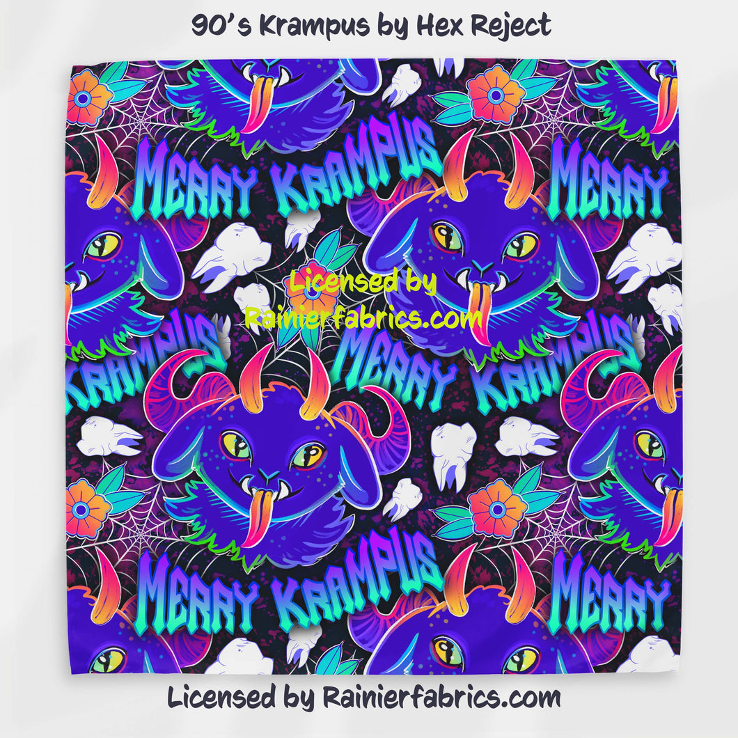 90's Krampus by Hex Reject - TAT 2-5 Days (Turn around time) - Order by 1/2 yard; Description of bases below