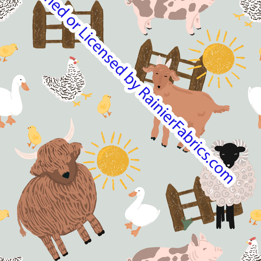 Farming Sheep - Samantha Marie Design - Order by half yard -instructions below on base fabrics