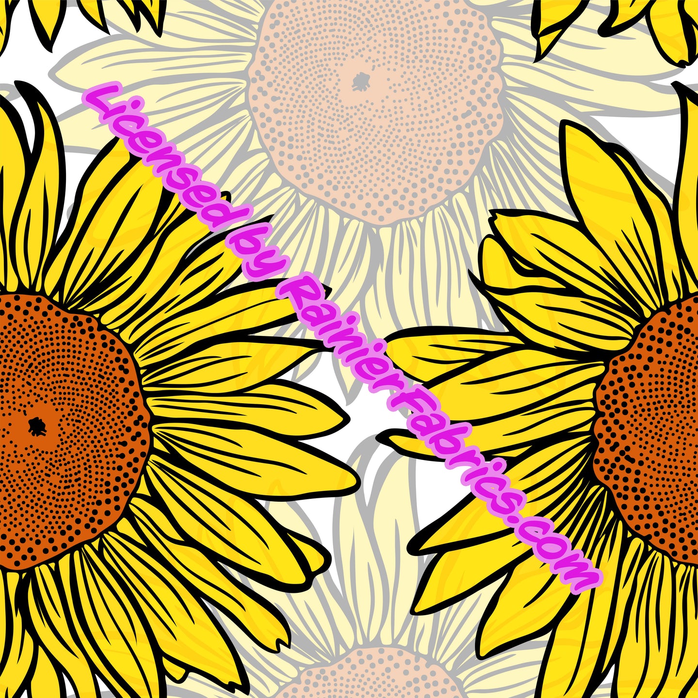 Large Sunflowers - 2-5 day turnaround - Order by 1/2 yard; Description of bases below