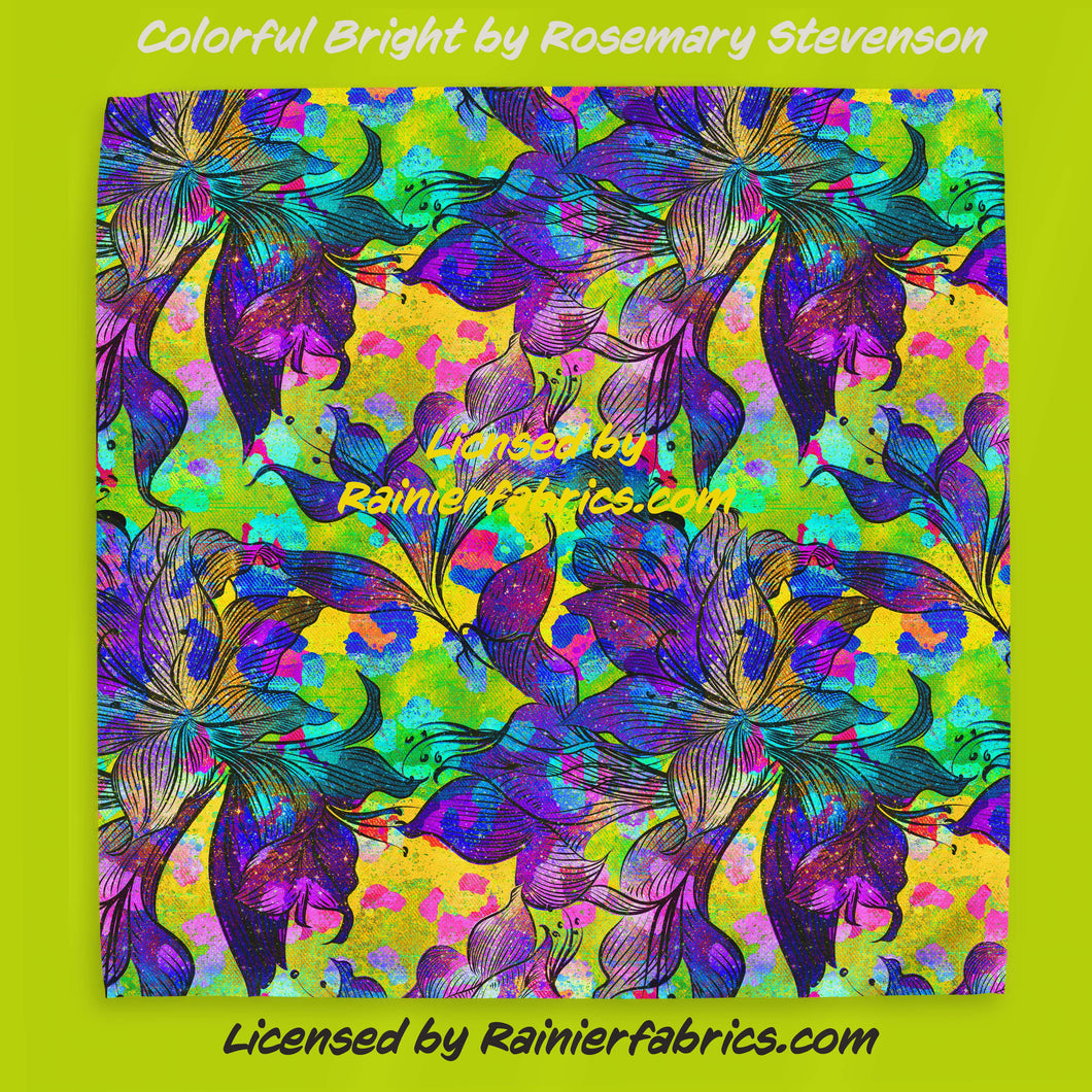Colorful Bright by Rosemary Stevenson - TAT 2-5 Days (Turn around time) - Order by 1/2 yard; Description of bases below