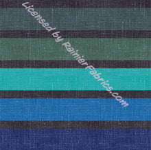 Load image into Gallery viewer, Peacock on Linen Stripes and Solids from Rosemary Stevenson  - 2-5 day turnaround - Order by 1/2 yard; Description of bases below
