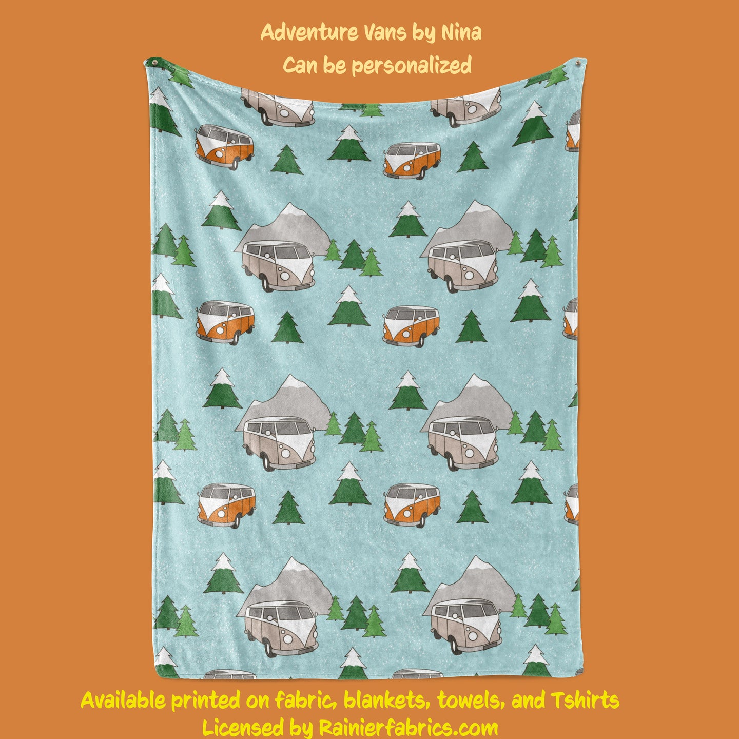 Adventure Camper Vans by Nina with color options - Blanket