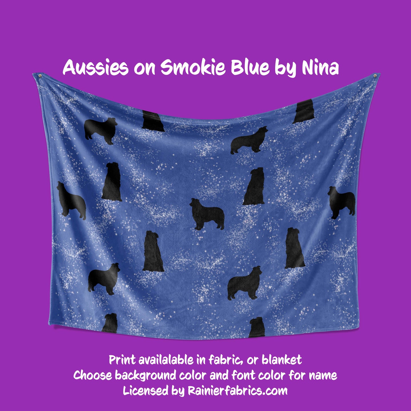 Aussies by Nina Blanket with color options (Australian Shepherd Dog)