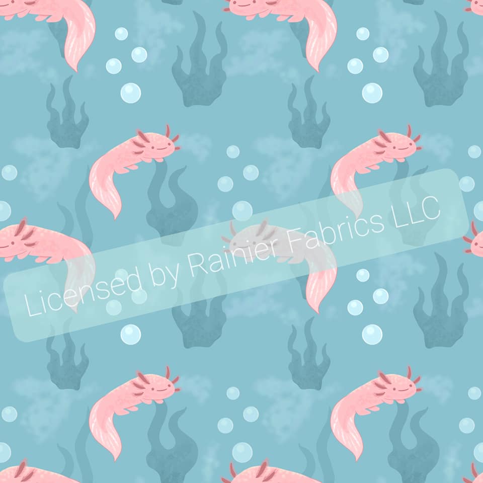 Axolotls by Nina - Order by half yard -instructions below on base fabrics