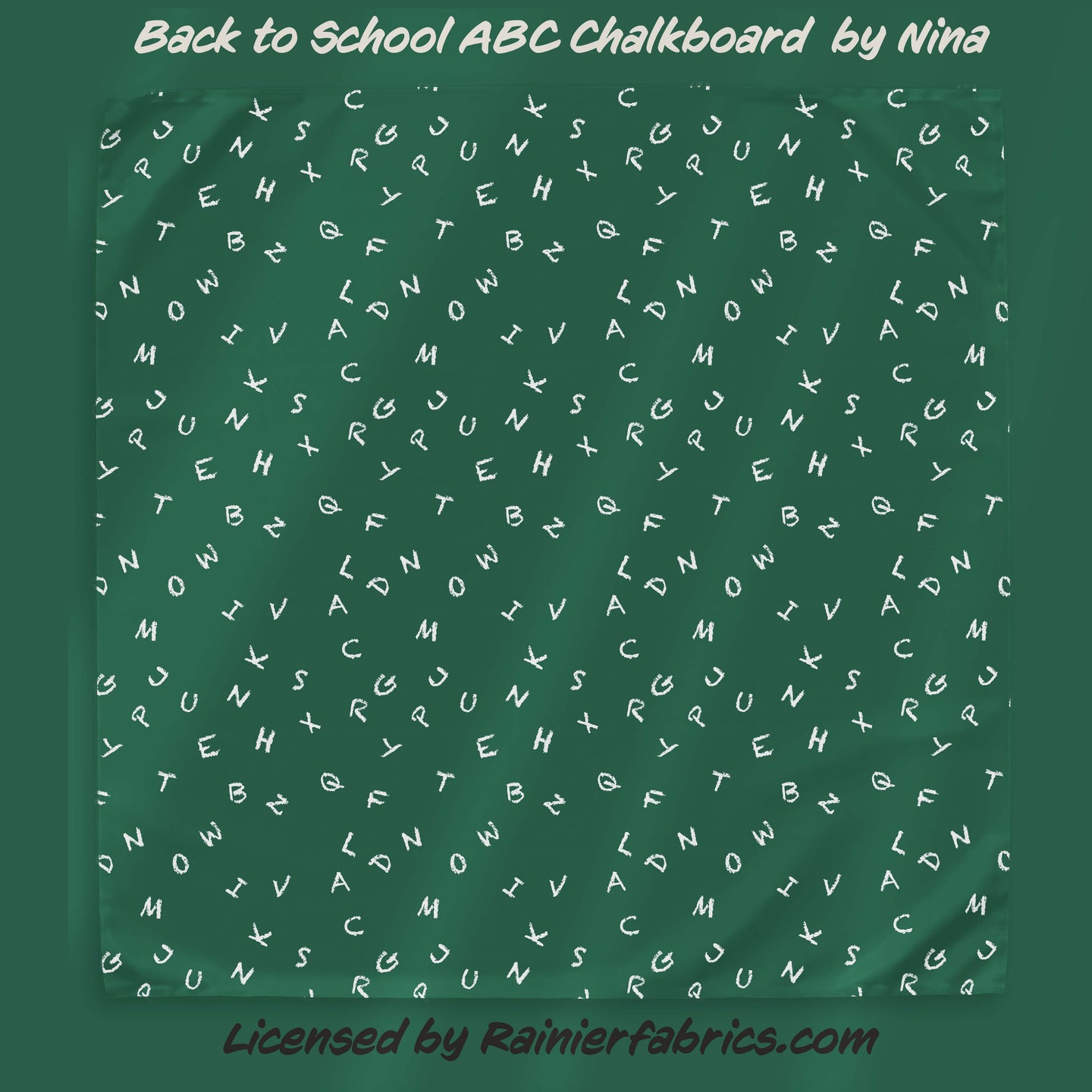 Back to School - ABC Chalkboard by Nina - Rainier Fabrics Exclusive! - 2-5 day TAT - Order by 1/2 yard; Blankets and towels available too