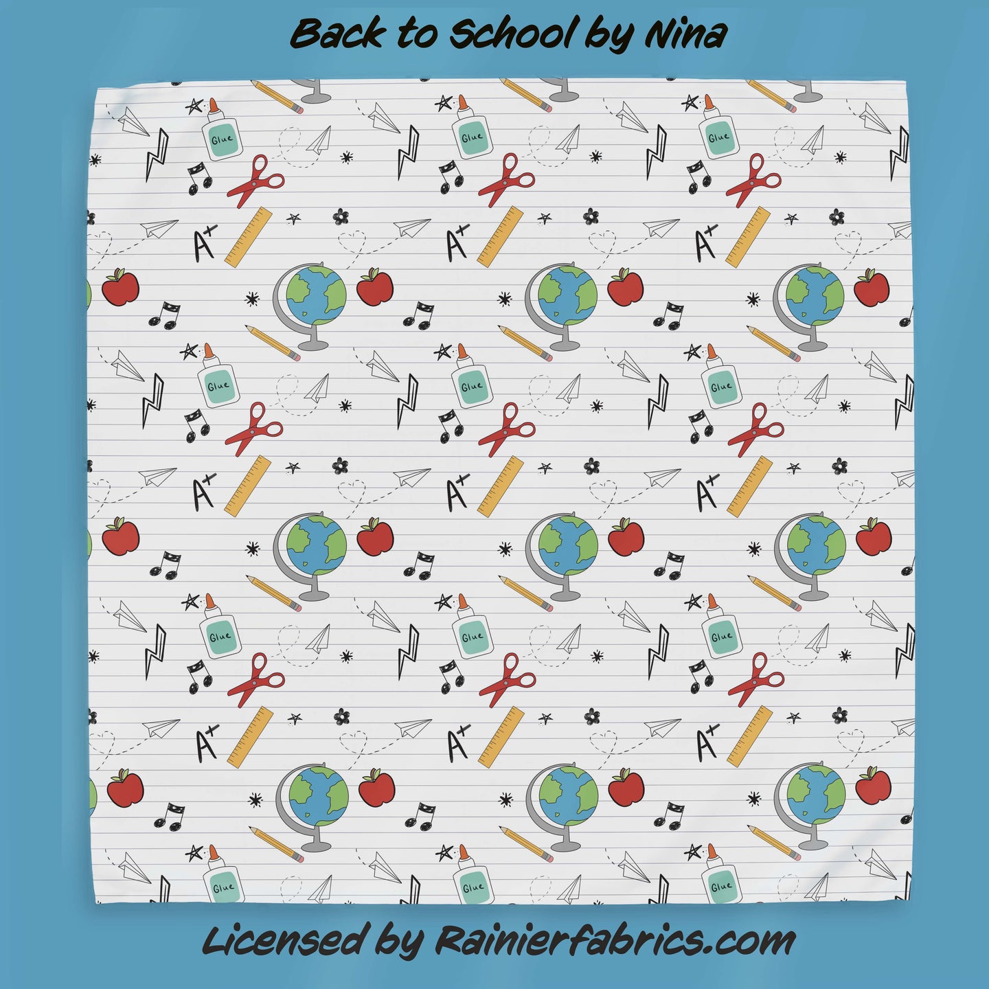 Back to School Collection - by Nina - Rainier Fabrics Exclusive! - 2-5 day TAT - Order by 1/2 yard; Blankets and towels available too