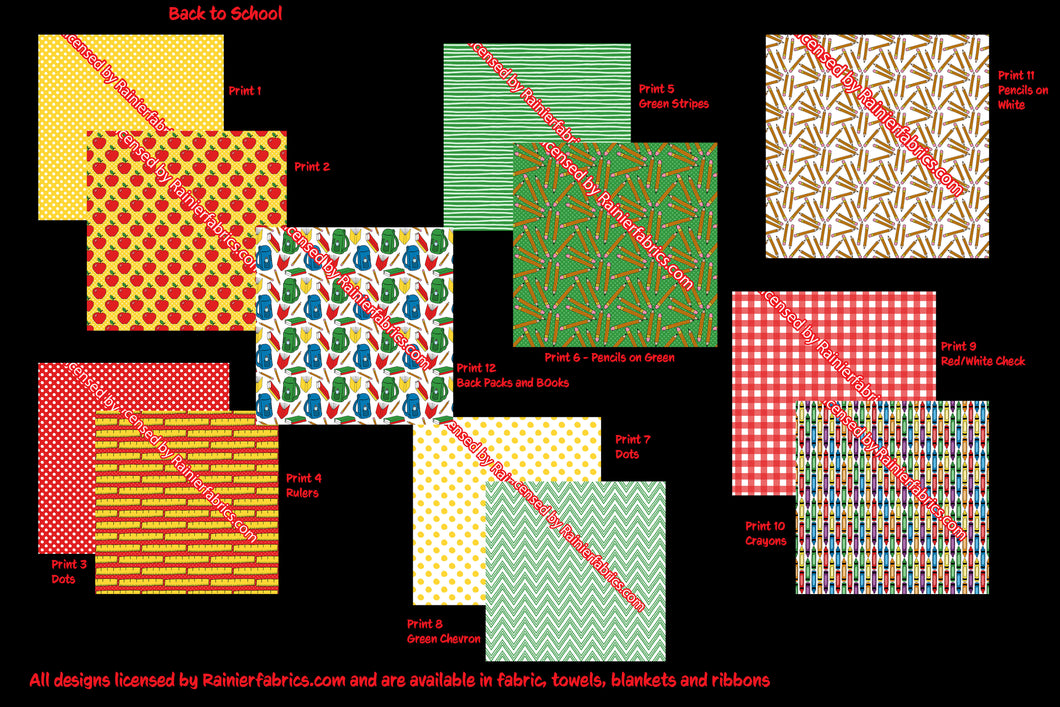 More Fun Back to School Prints - 2-5 day turnaround - Order by 1/2 yard; Description of bases below