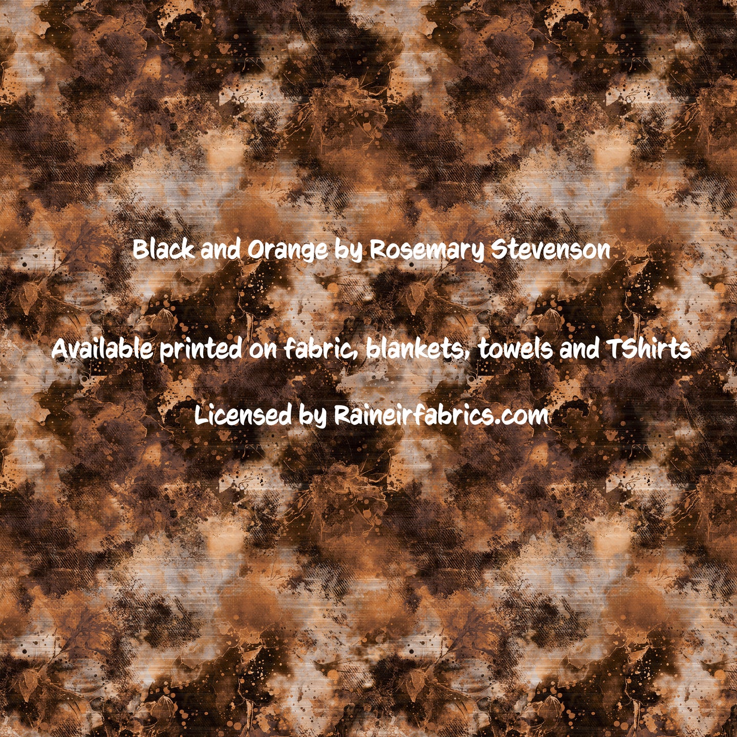 Black and Orange Linen from Rosemary Stevenson  - 2-5 day turnaround - Order by 1/2 yard; Description of bases below