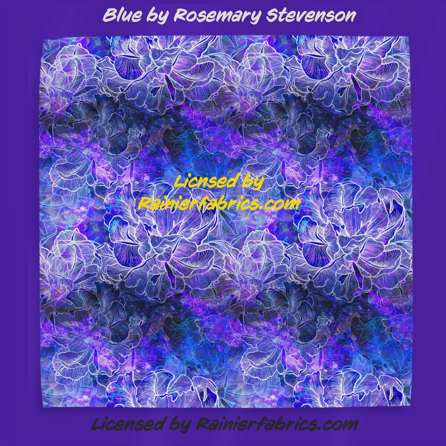Blue by Rosemary Stevenson - TAT 2-5 Days (Turn around time) - Order by 1/2 yard; Description of bases below