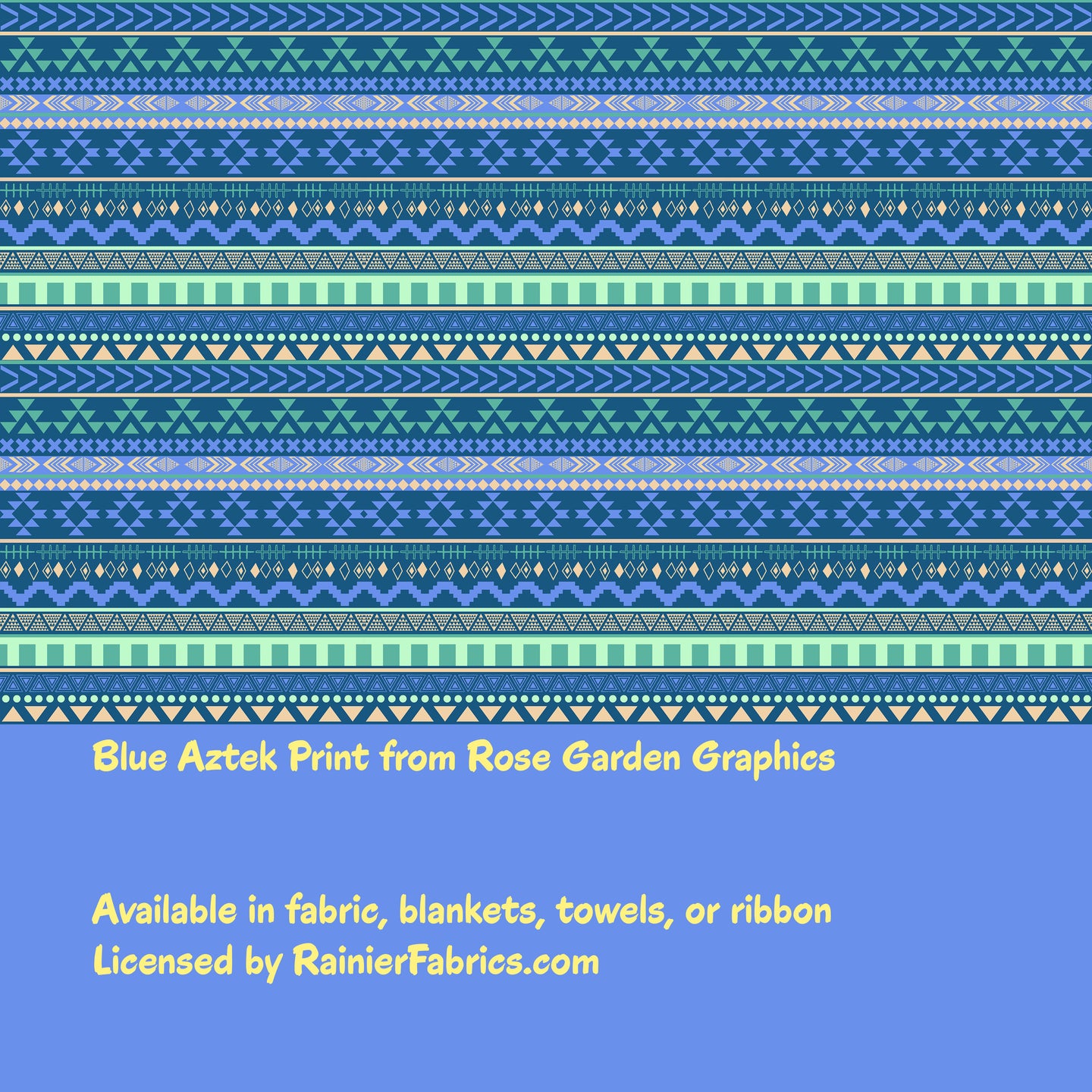 Blue Aztek Stripes designed by Rose Garden Graphics - 2-5 day turnaround - Order by 1/2 yard; Description of bases below