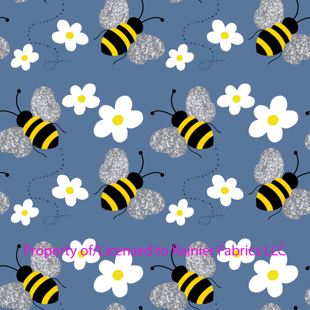 Bee Collection - options with matching solids - by Nina with options  - Order by half yard - See below for instructions on ordering and base fabrics