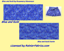 Load image into Gallery viewer, Blue and Gold from Rosemary Stevenson  - 2-5 day turnaround - Order by 1/2 yard; Description of bases below
