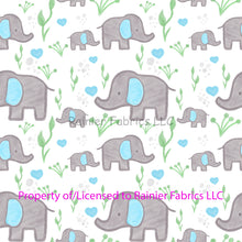 Load image into Gallery viewer, Elephant fabric by Nina - order by half yard, description of base fabric below
