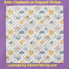 Load image into Gallery viewer, Boho Elephants with Background Options - 2-5 day turnaround - Order by 1/2 yard; Description of bases below
