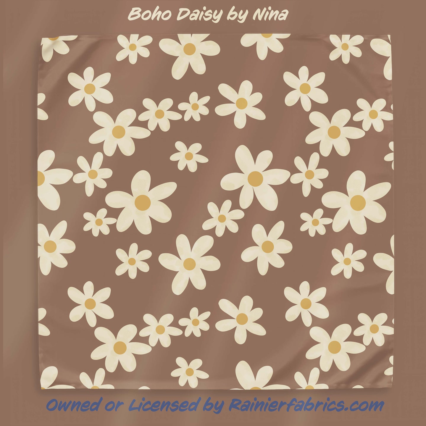 Boho Daisies by Nina - 2-5 day turnaround - Order by 1/2 yard; Description of bases below