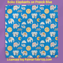 Load image into Gallery viewer, Boho Elephants with Background Options - 2-5 day turnaround - Order by 1/2 yard; Description of bases below
