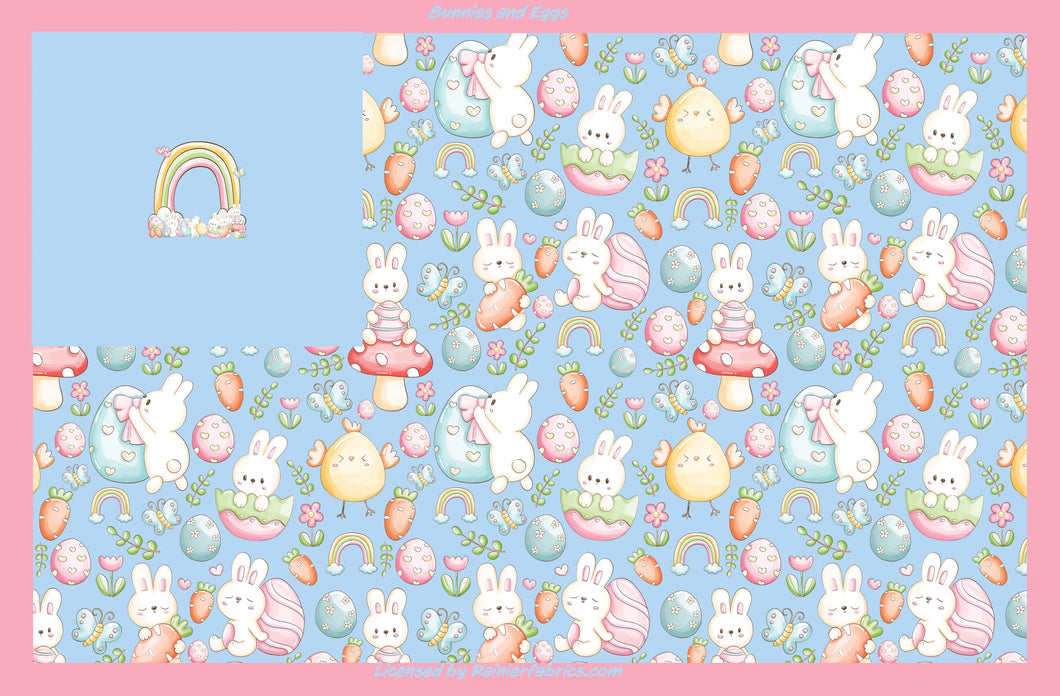 Bunnies and Eggs for Easter - 2-5 day turnaround - Order by 1/2 yard; Description of bases below