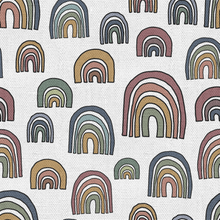 Load image into Gallery viewer, Burlap Rainbows by Popologie - Order by Half Yard - See below for instructions on ordering and base fabrics

