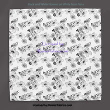 Load image into Gallery viewer, Black and White Flowers with Options by Nina - 2-5 business days to ship - Order by 1/2 yard
