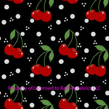 Load image into Gallery viewer, Cherries with solids from Nina with solids - Order by half yard - See below for instructions on ordering and base fabrics
