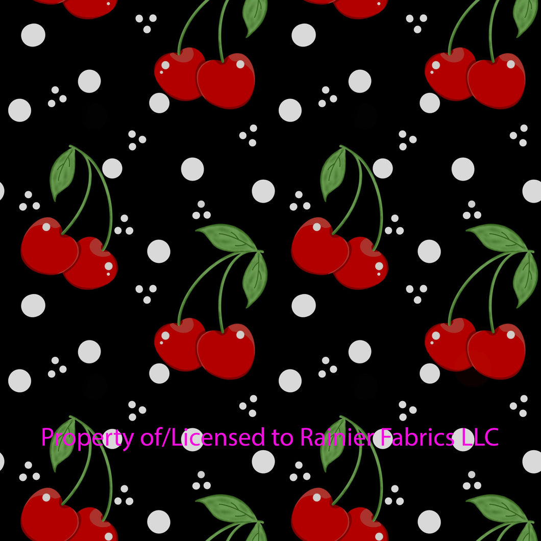 Cherries with solids from Nina with solids - Order by half yard - See below for instructions on ordering and base fabrics