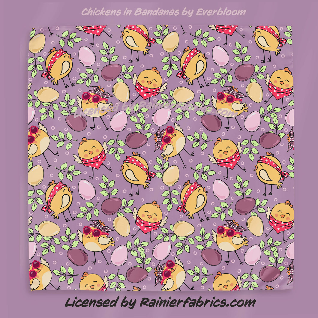 Chickens in Bandanas by Everbloom - TAT 2-5 Days (Turn around time) - Order by 1/2 yard; Description of bases below