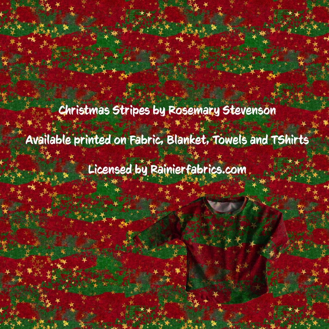 Christmas Stripes from Rosemary Stevenson  - 2-5 day turnaround - Order by 1/2 yard; Description of bases below