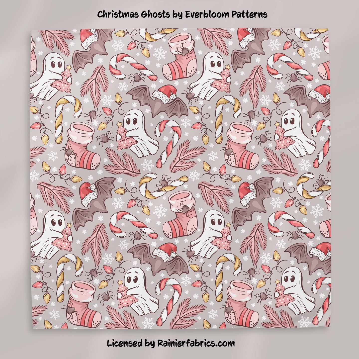 Christmas Ghosts by Everbloom - 2-5 day TAT - Order by 1/2 yard; Blankets and towels available too