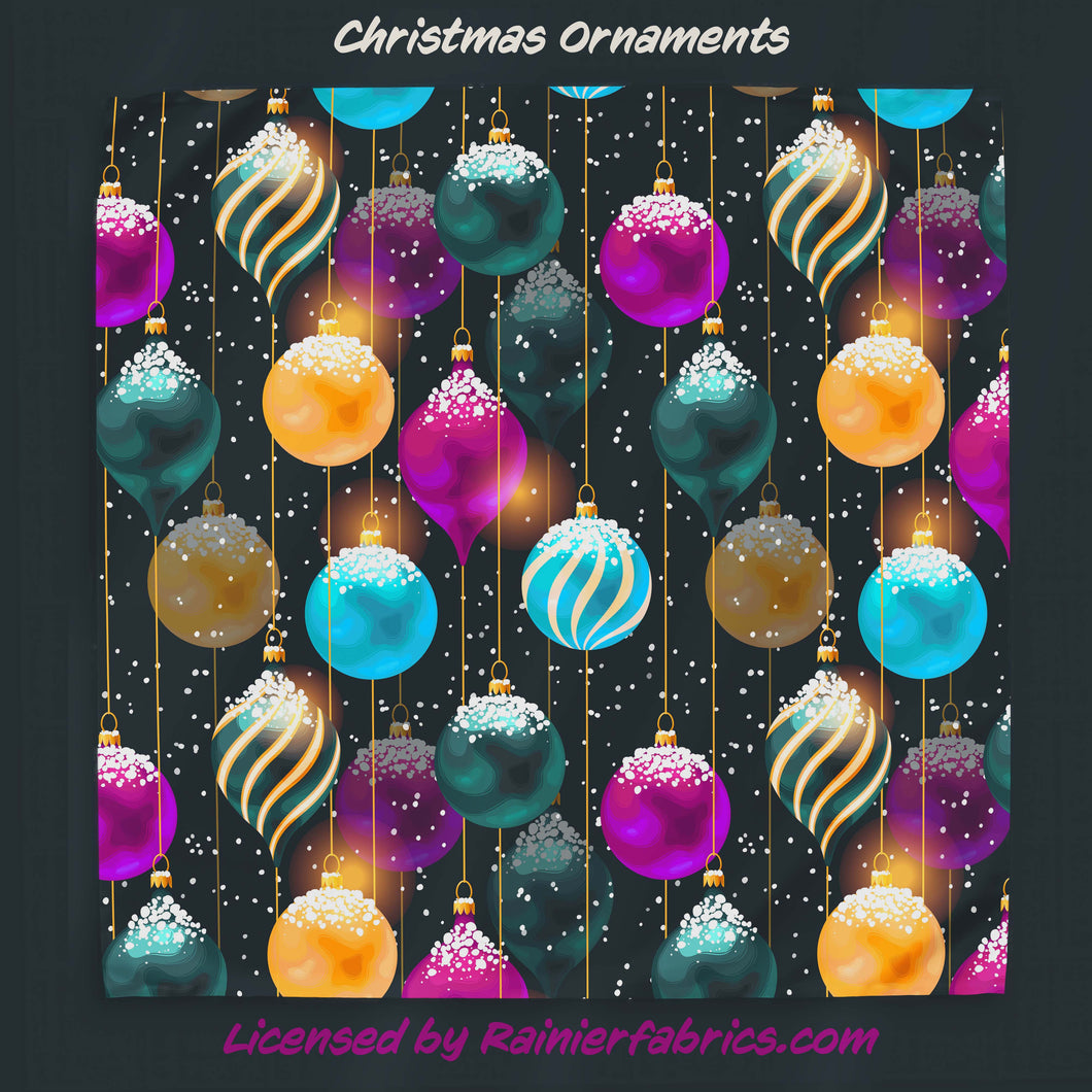 Christmas Ornaments- 2-5 day TAT - Order by 1/2 yard; Blankets and towels available too