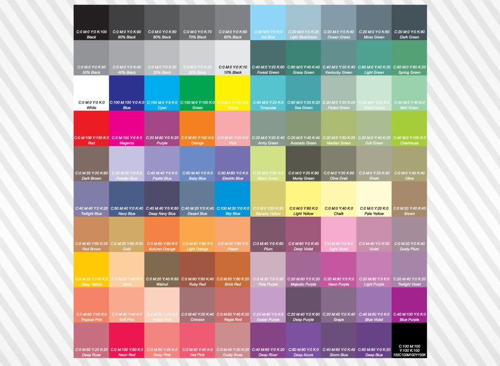 cmyk color chart browns