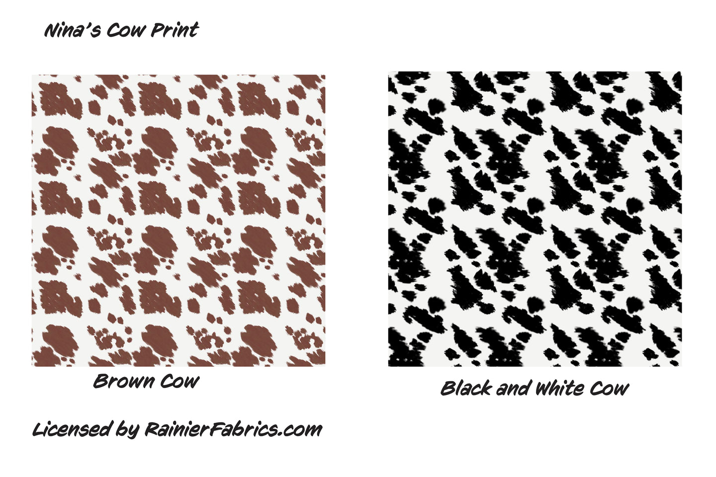 Nina's Cowhide - 2-5 day turnaround - Order by 1/2 yard; Description of bases below