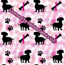 Load image into Gallery viewer, Dachshunds (dogs) in lots of colors - by Nina  - Order by half yard - See below for instructions on ordering and base fabrics
